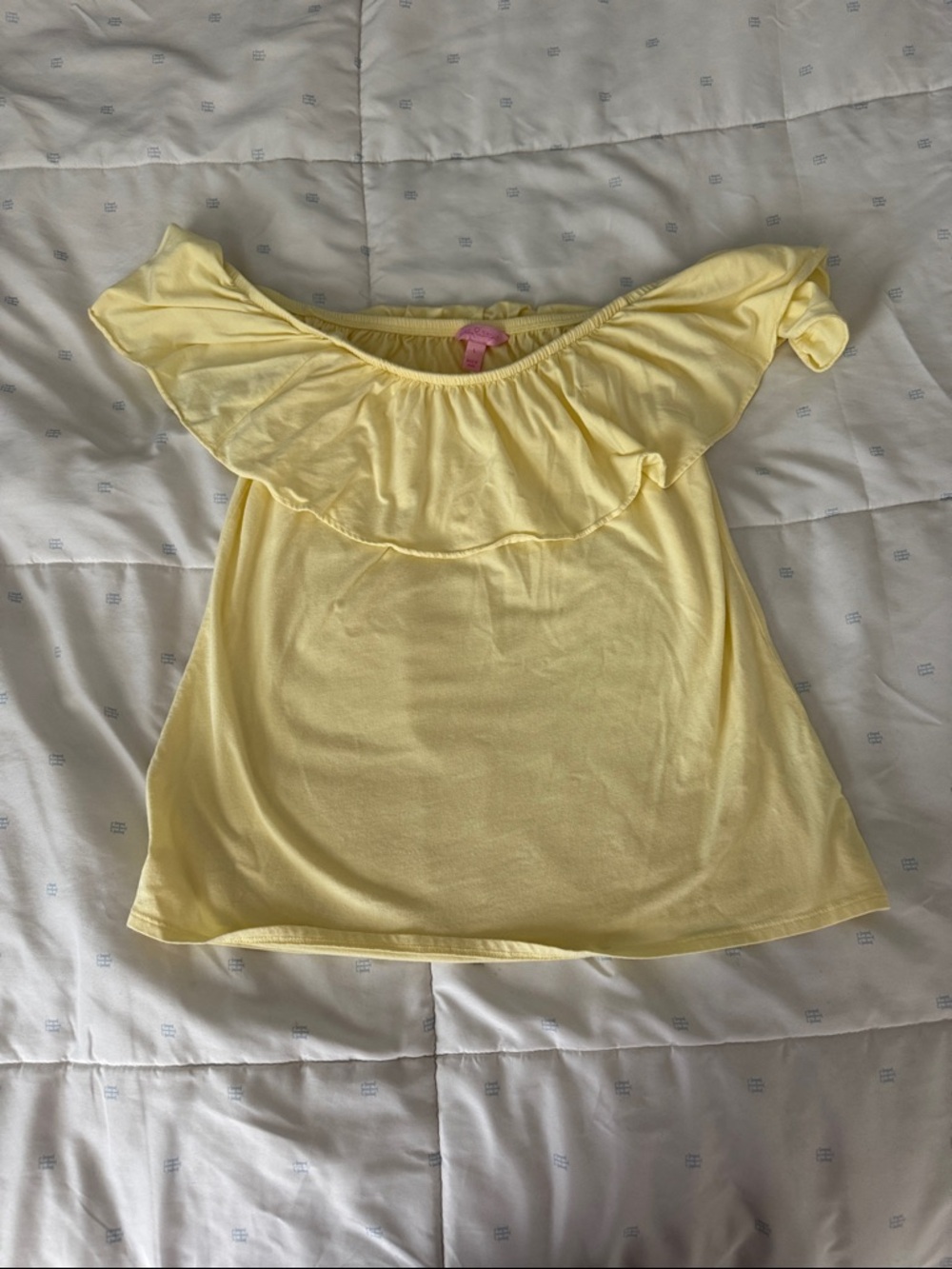 Lilly Pulitzer Yellow Off-Shoulder Ruffle Crop Top